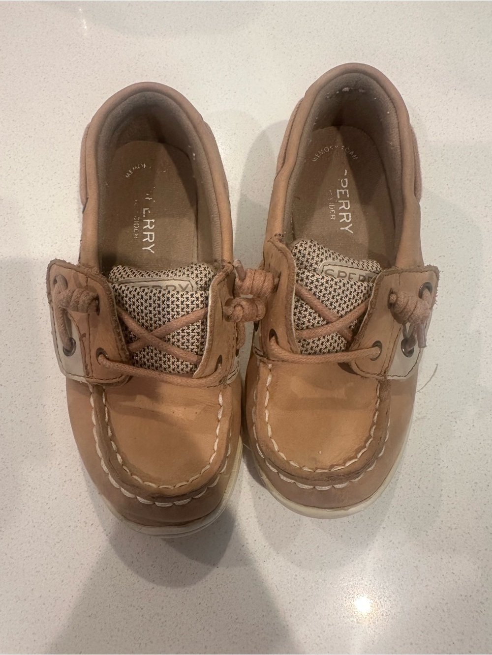 Sperry Kids Tan Leather Moccasin Boat Shoes